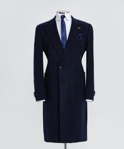 Navy Blue Double Breasted Coat